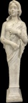 Itália Séc. XIX - Magnífica e grande Escultura em mármore carrara Italiano do Séc. XIX representando Verão, marcas do tempo. Med. 126 X 40 cm.