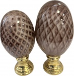 MURANO - Itália anos 50 - Maravilhoso e Elegante Pandan de Pinhas em Murano na cor lilás, base em bronze polido. Med. 24 e 28 X 14 cm.