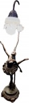 Escultura/Luminária em petit bronze patinado representando "Bailarina". Med. Total 70 cm.