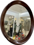 DESIGN - Belíssimo Espelho redondo em madeira nobre, moldura larga em ótimo estado de conservação. Med. 80 cm e 7 cm largura moldura.