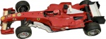 Colecionismo - Grande Carrinho Ferrari modelo 248 F2005 da MJC R/C em plástico duro, aerofólio e rodas dianteira mexem, rodas emborrachadas, no estado. Med. 47 X 18 cm.