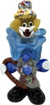 MURANO - Bela Escultura em vidro artístico de Murano multicolorido representando Palhaço, peça de coleção. Med. 24 X 14 cm.