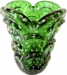 Murano - Italia Anos 50 - Antigo Vaso em Murano Italiano Anos 50 da série Cacto na cor verde decorado com bolhas internas. Med. 22 X 17 cm.