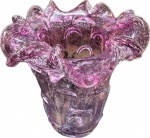 Murano - Vaso em vidro artístico de Murano na cor rosa, da série "Cactos". Med. 27 X 24 cm.