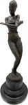 Preiss - France Circa 1920 - Maravilhosa e Antiga Escultura Art Deco em Bronze Frances representando "Dançarina", peça assinada, base em mármore. Med. Total 38 cm.
