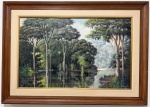 Henrique Di Lello 1987 - Grande Quadro O.S.T. "Igarapés Amazonas", assinado C.I.D. e no verso Med. total 87 X 122 cm, tela 60 X 95 cm. BIOGRAFIA DO ARTISTA: HENRIQUE DI LELLO. PINTOR PAULISTA NATURAL DE SÃO MANOEL/SP - NASCEU EM 10/11/1916. PINTOU COM ÂNGELO CANONE, JESUS, E OUTROS MESTRES. TEM OBRAS EM VÁRIAS GALERIAS DE ARTES DO BRASIL.