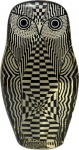 ABRAHAM PALATNIK - Escultura Arte Cinética em resina de poliéster representando Coruja, peça assinada de coleção. Med. 12 X 6 cm.