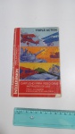 Manual de instruções retrata o jogo clássico Triple Action para o videogame Intellivision capa com pequeno detalhe nas pontas