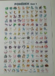 Poster para emoldurar retrô Oficial 70x50cm - Pokédex da Geração 1 (Gen 2) completa, apresentando os 100 Pokémon originais da região de Johto - pode conter mínimas marcas nas pontas