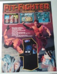 Poster para emoldurar retrô Oficial 70x50cm - O pôster é um anúncio promocional clássico do jogo de arcade Pit-Fighter, lançado pela Atari em 1990   pode conter mínimas marcas nas pontas