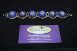 Jóias rara e antiga pulseira de ouro baixo com 6 medalhões de "Mille Fiore" mini mosaico - Italy Década 30 - possui defeitos 36,7 grms
