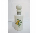 Opalina-perfumeiro com decoração floral. Perfeito estado - medidas: 28,0 cms alt x 10,0 diam