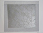 Eduardo Sued, Geométrico Prateado, gravura, tiragem 45/80, datado de 1996, 60x70cm, sem moldura, necessita de limpeza