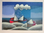 Inos Corradin, Marinha, gravura, Edição Póstuma, tiragem 77/100, 50x70cm, sem moldura