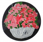 Odon Nogueira, Flores, acrílico sobre vinil, 30cm de diâmetro, sem moldura