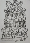 Odon Nogueira, Estudo, desenho sobre papel, 29,5x21cm, sem moldura