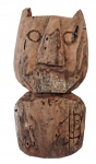 José Bezerra, Coruja, escultura de madeira, 24cm de altura e 11cm de largura
