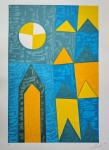 Zi Facella, Fachada Azul, gravura, PI, 70x50cm, 2025, sem moldura