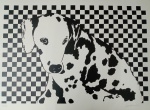 Kleber Ventura, Cachorro Branco, gravura 24/30, 70x100cm, sem moldura