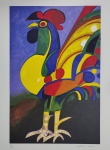Aldemir Martins, Galo, gravura, tiragem PE, 70x50cm, Edição Póstuma, sem moldura