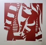 Kleber Ventura, Composição Marrom, gravura, tiragem 16/30, 49x49cm, sem moldura