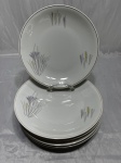Renner Donaire - Jogo de 6 pratos rasos de mesa em porcelana floral com friso ouro. Medindo 23cm de diâmetro.