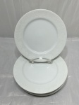 Renner - Jogo de 6 pratos de sobremesa em porcelana com pintura branca de parreira. Medindo 17,5cm de diâmetro.