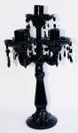 Espetacular candelabro contemporâneo com 5 braços em vidro negro. sem uso e na caixa original. Medidas 42 cm de altura