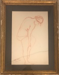 ATHOS BULCÃO- crayon s/ papel, Paris 1948, estudo, medindo 31 x 46 cm e 48  x 63 cm. Vidro quebrado.