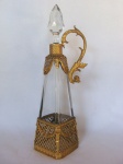 Garrafa em cristal Baccarat com armação em bronze banhada em ouro, 35cm