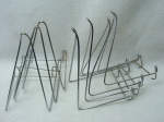 7 armações em metal prateado para pratos, 15x9 cm