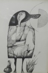 ALDEMIR MARTINS. ` Figura Masculina`, reprodução grafica, 47 X 32cm.