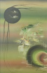 ESDRAS, Composição, óleo sobre tela, medindo 54 cm x 35 cm, assinado no canto inferior direito, datado 1990. EMOLDURADO.