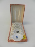 Lote composto por 6 cinzeiros de porcelana em seu estojo original, caixa medindo 7,5 cm de alt 15 de larg e 22 de prof.