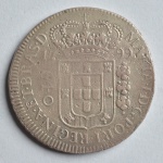 Moeda de prata, Brasil - 640 réis - 1799, Bahia, variante SVBQ no verso, muito rara. Quase muito bem conservada