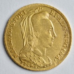 Moeda de ouro, Brasil - 6400 réis - 1789, Rio, tipo escasso, Véu de Viúva. Quase flor de cunho