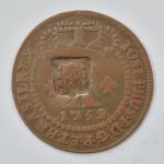 Moeda de cobre, Brasil - X réis - 1752, com escudete, muito rara. Quase soberba