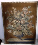 Antigo Quadro em GOBELIN - Floral  . Mede: 90 x 68 cm - Sem moldura