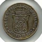 ESPANHA - 20 centimos de escudos - 1866 - #625.1