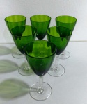 Seis copos de água cristal italiano verde - Medida: 16 CM