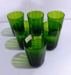 Seis copinhos cristal italiano verde - Medida: 8 CM