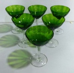 Seis copos de sobremesa cristal italiano verde - Medida: 13 CM