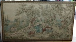 Grande e antigo quadro em GOBELIN com cenas de cotidiano.emoldurado . Mede: 153 x 76 cm