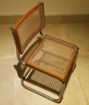 Conjunto de 6 cadeiras de jantar MARCEL BREUR palhinha e madeira pau marfim anos 70