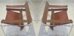 RARIDADE - MARCEL BREUR PAR de cadeiras Wassily em couro com etiqueta PATRIMÔNIO LOUIS VUITON