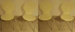 ARNE JACOBSEN - conjunto de 4 cadeiras  em madeira estrutura cromada