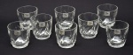 Conjunto com oito elegante copos para whisky em vidro Santa Marina.