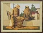 C. GRACIANO - "Franciscanos" - Óleo sobre madeira, assinado no canto inferior direito e datado de 1976. Med:. 48,5x65,5cm. Obs: Obra apresenta certificado de autenticidade expedido por Henrique Garrido.