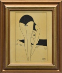 J. CARLOS - "Figura Feminina ", nanquim sobre papel, assinado no canto inferior direito. Med.: 24 x 18 cm.