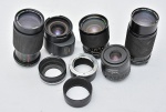 COLECIONISMO - Lote constando 5 antigas lentes diversas para câmeras fotográficas acompanhando 3 outros instrumentos. Obs.: no estado.